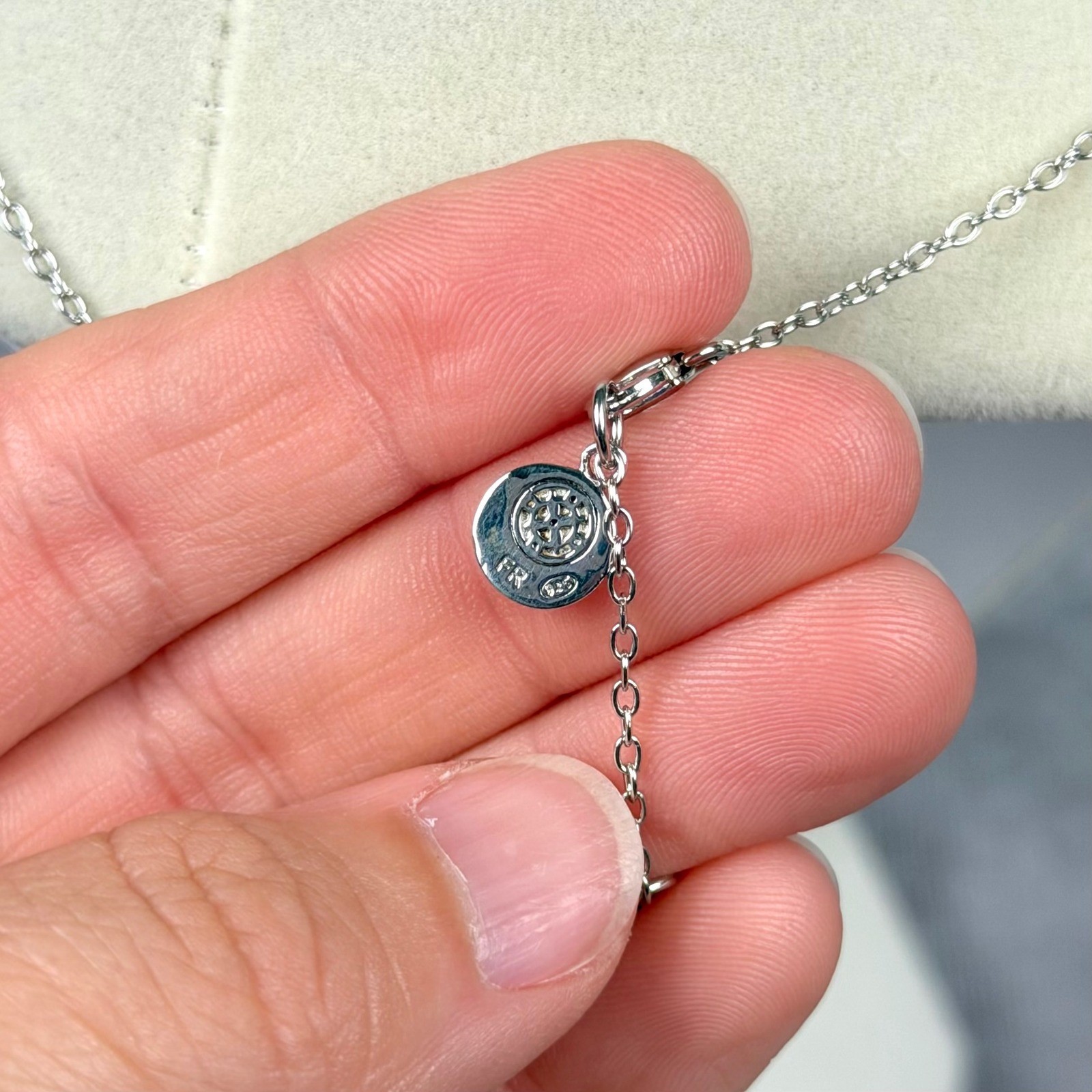 Freida Rothman Sterling Silver Pave Cubic Zirconia Interlocking Circle Necklace