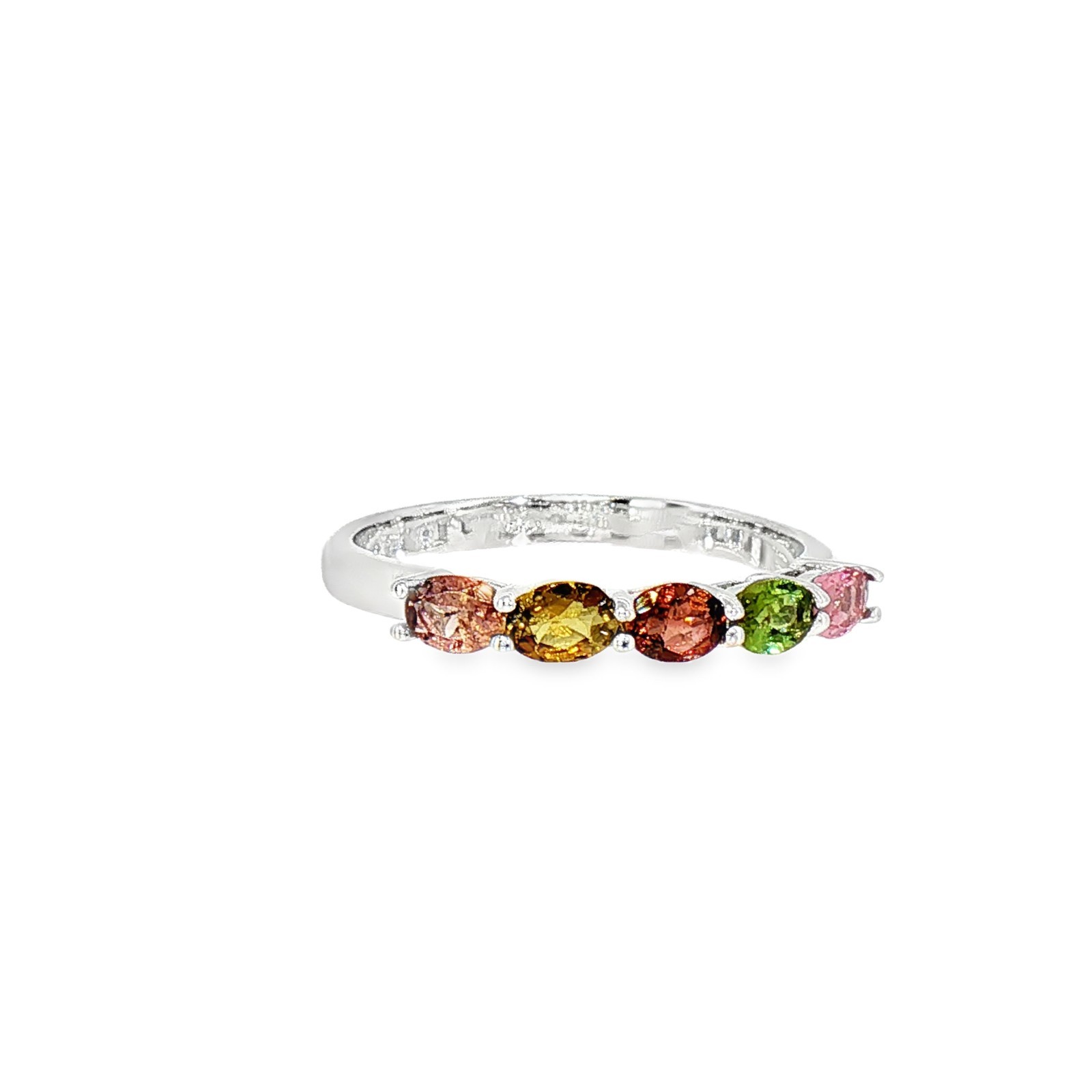 925 Sterling Silver Ring Oval Tourmaline 4X3mm RingSize 8 Gemstone Jewelry