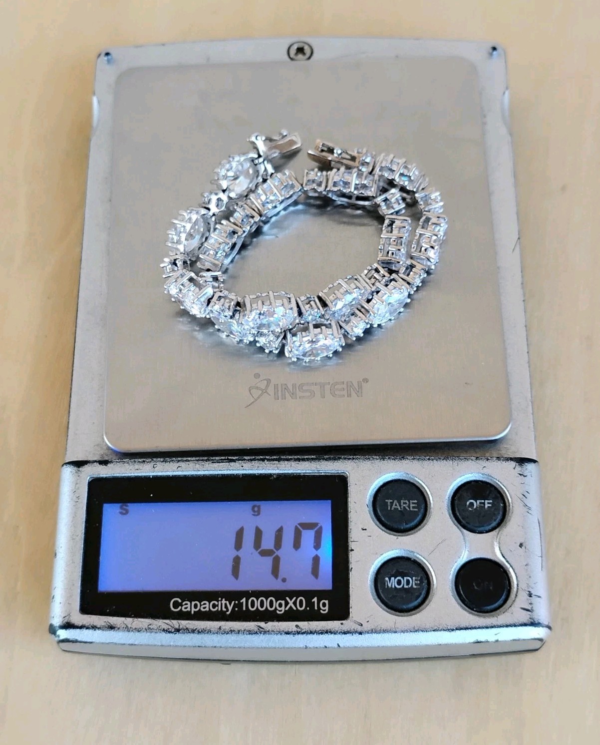 New Stauer “DiamondAura” Oval & Round CZ Brilliant Bracelet, Sterling, 7.5″ Fit