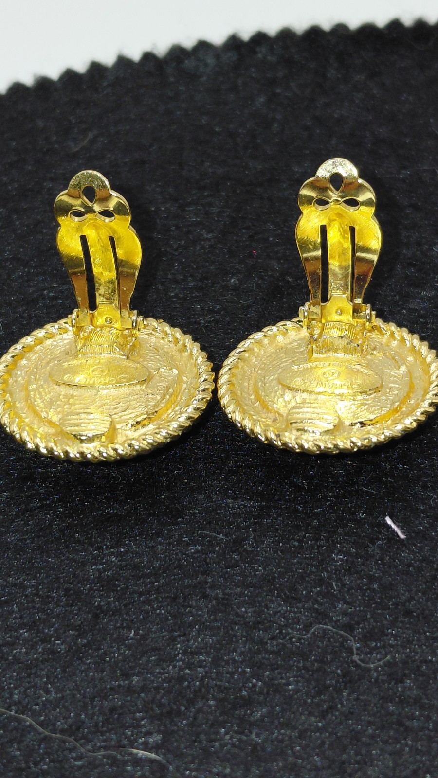Chanel Gold Plated 1980’s White Gripoix (Glass) Clip On Earrings