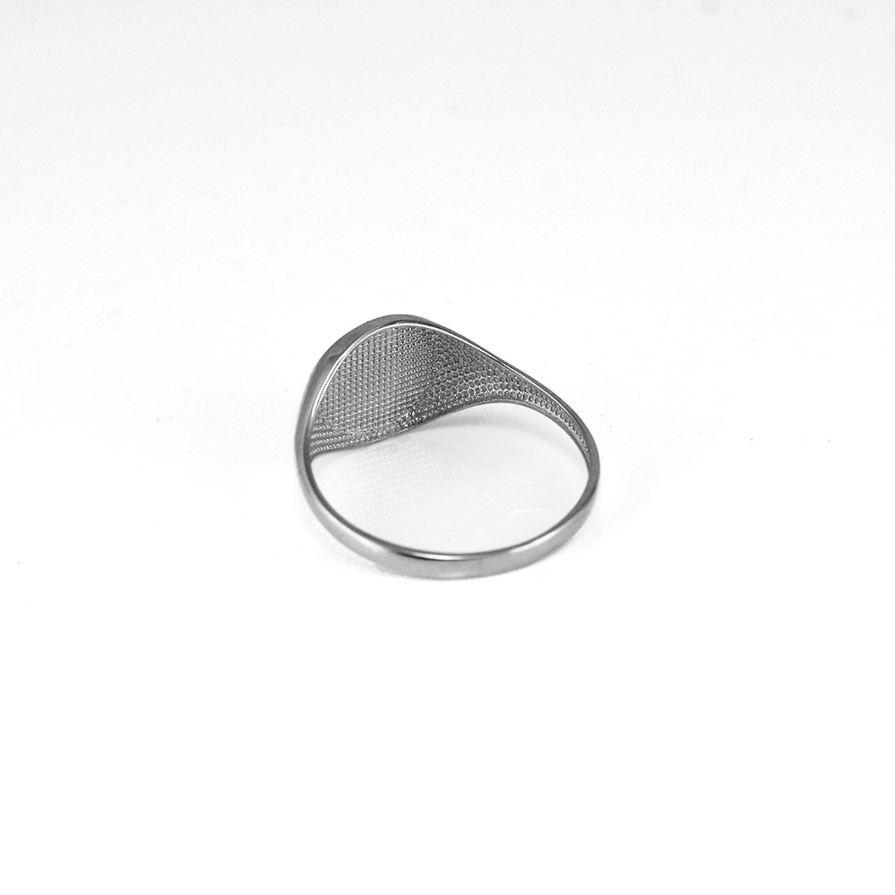 Polished Sterling Silver Round Signet Pinky Ring