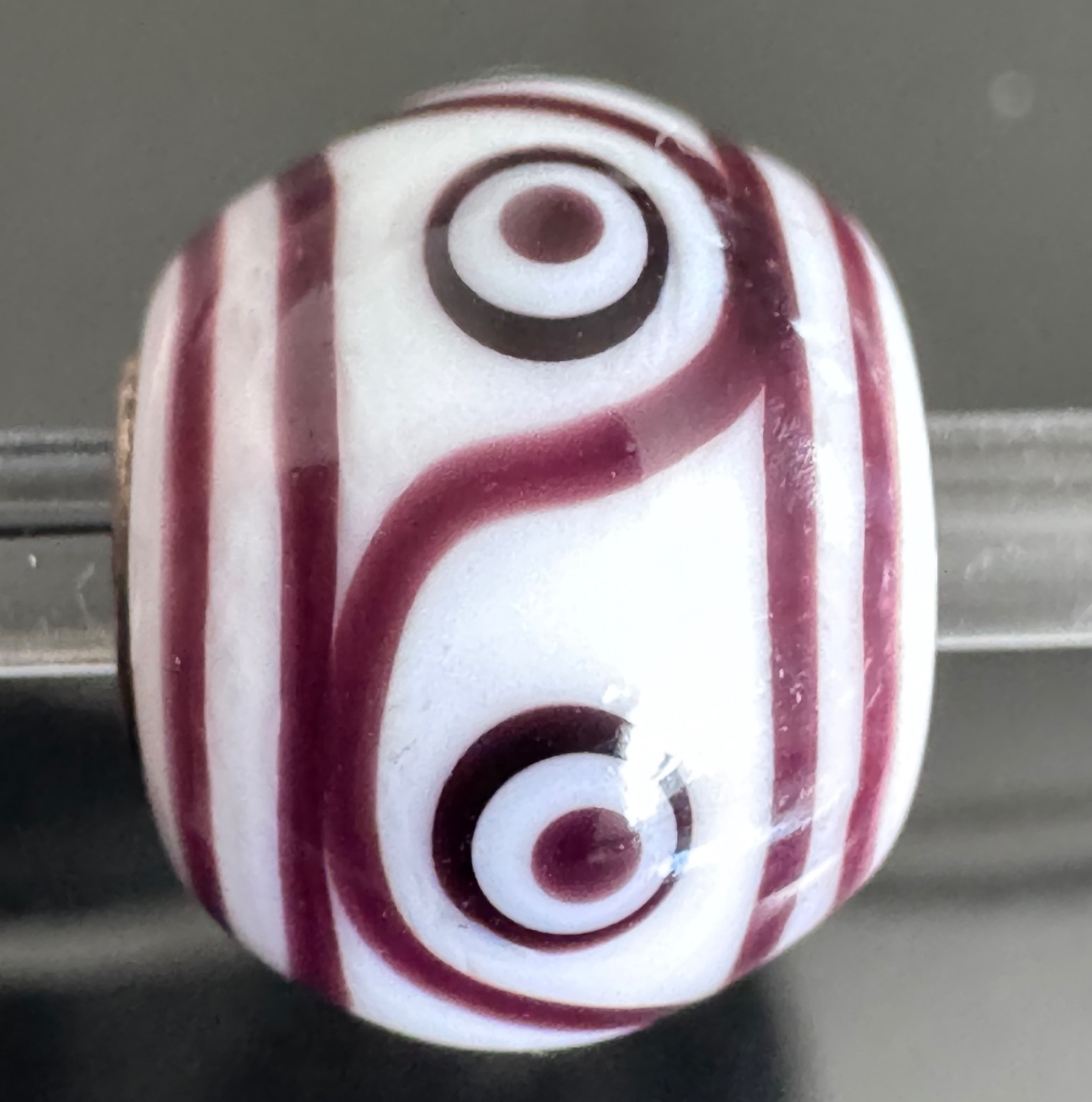 Trollbeads Sterling silver White Base MINI BARREL BEAD NO. 20
