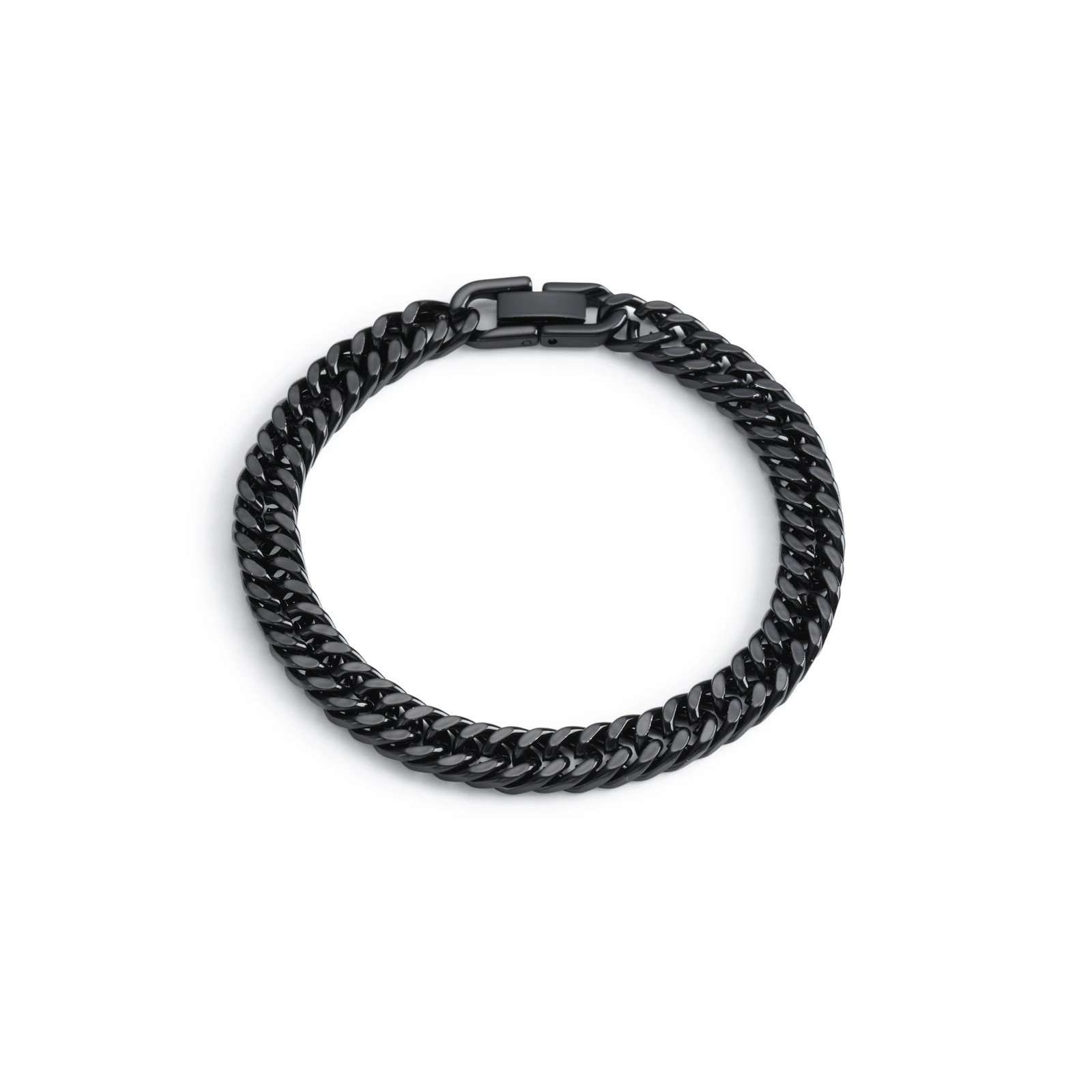 Stainless Steel Double Row Fish Scale Magnetic Bracelet Front Rear Clasp Chain