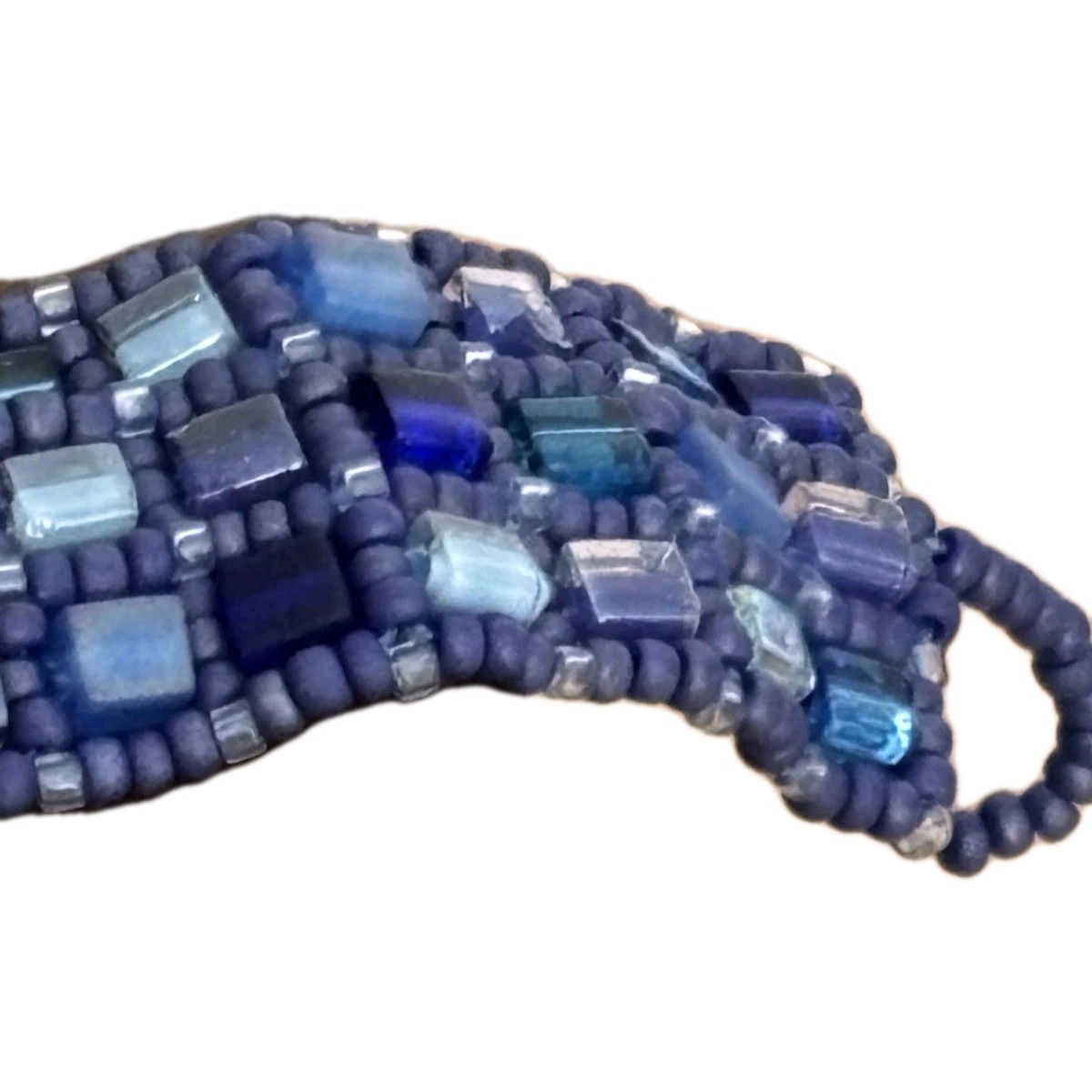 Royal Blue Beaded Bracelet/ Fits 7 In Wrist- Very Good Condition