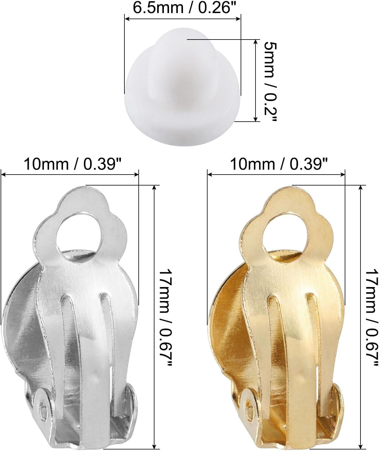 Clip-on Earring Converter with Silicon Earring Pads, 20Pcs – Clip-on Earring Fin