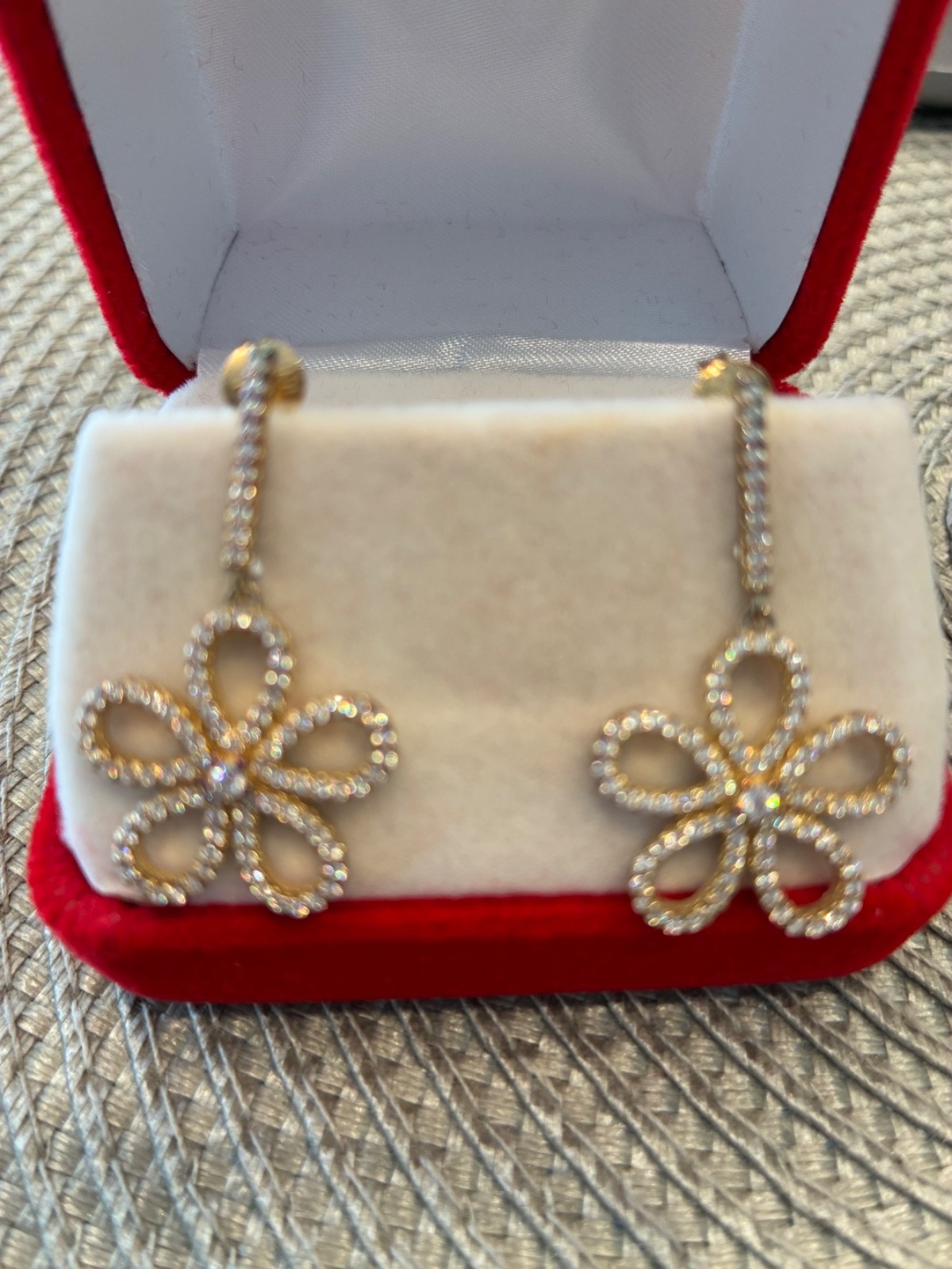 DIAMONIQUE x JENNIFER MILLER Daisy Dangle Earrings, Gold Plated Sterling Silver