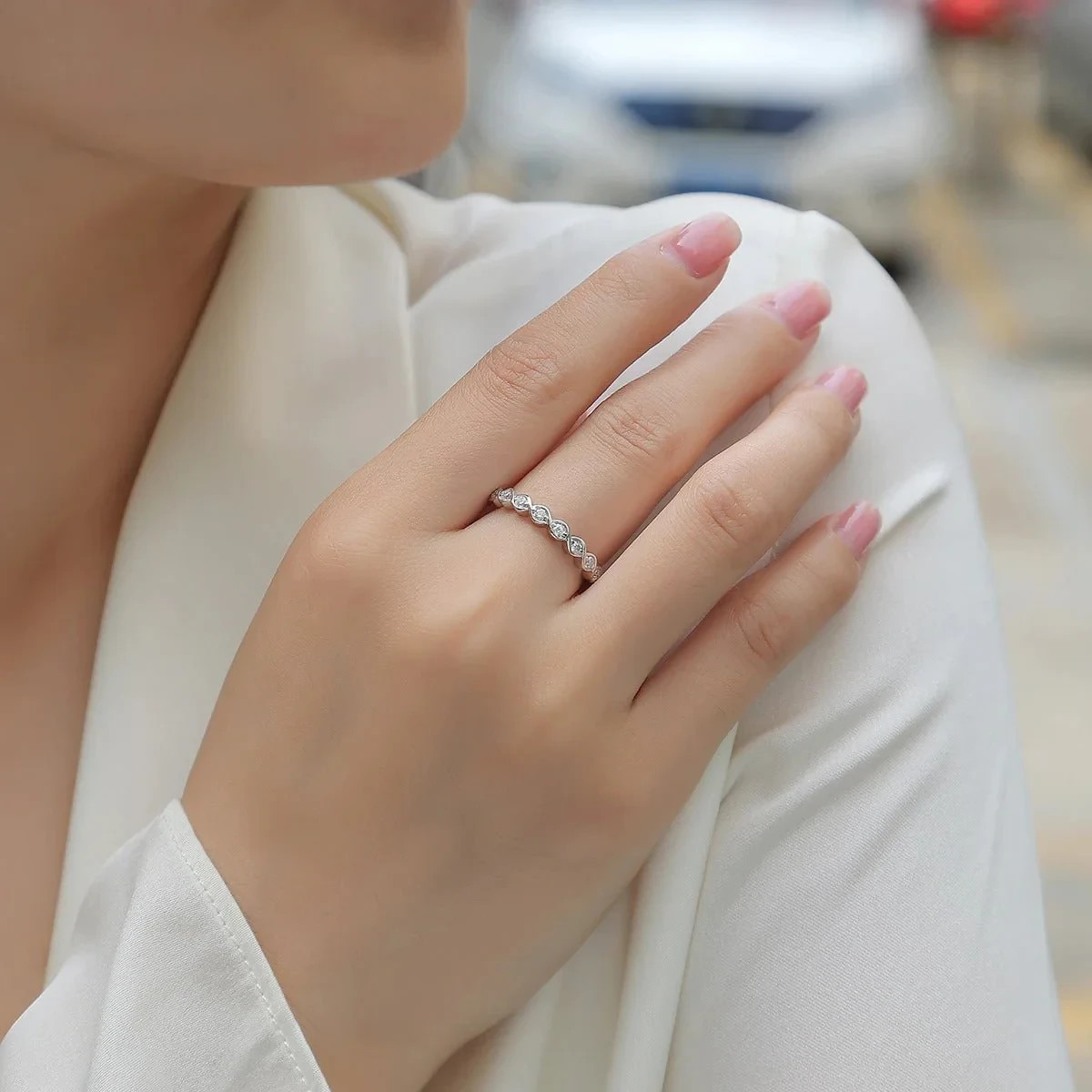 2 Carats Moissanite Ring S925 Silver VVS1 D Color GRA Cert Free Engraving Gift