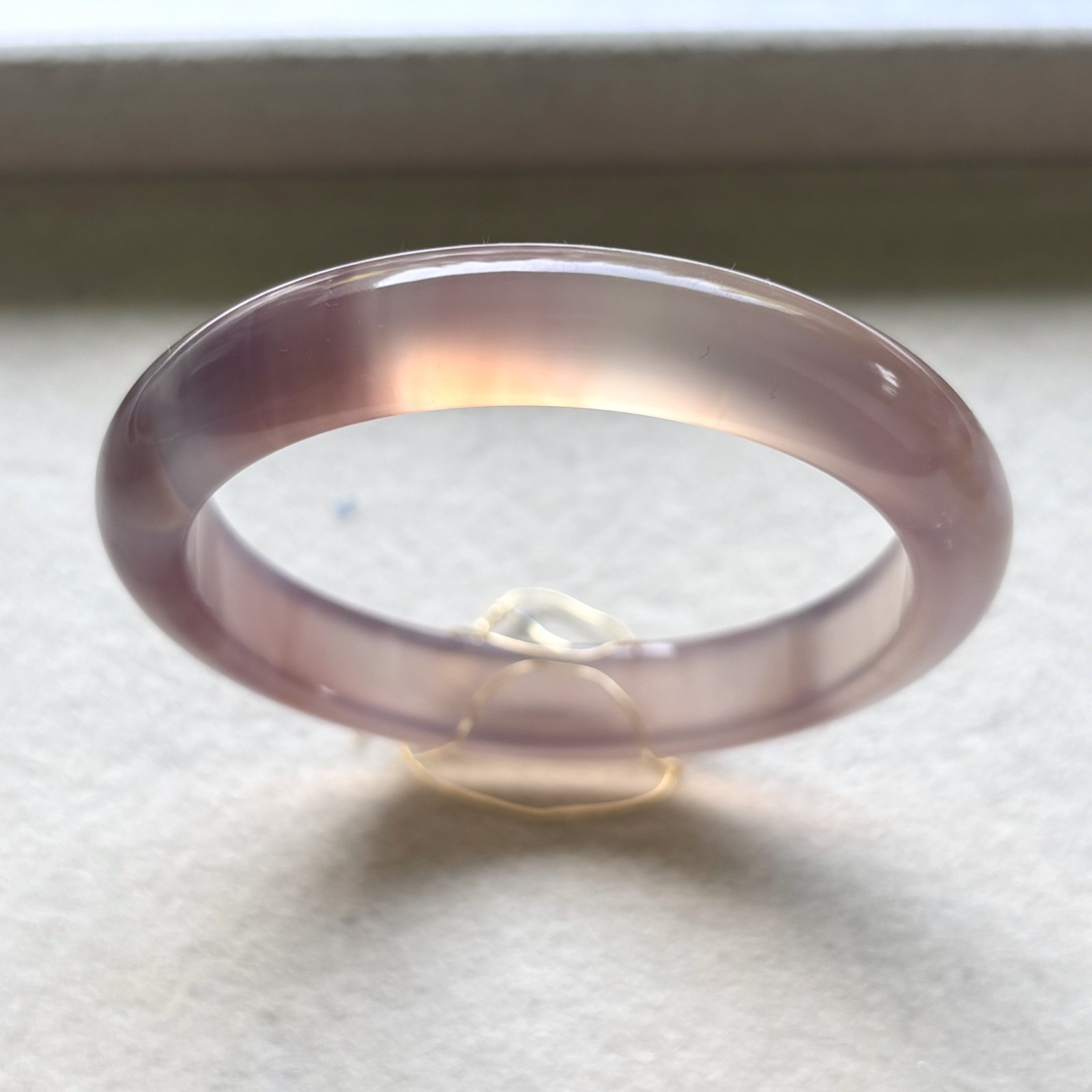 54mm Natural Purple Lace Agate Carnelian Bangle Banded Crystal Healing Bracelet