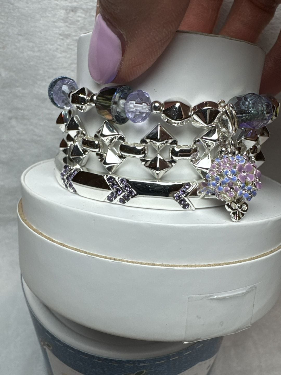 Bomb Party Spring Stacks 2026 Blooming Beauty Enamel Floral Bouquet on Silver