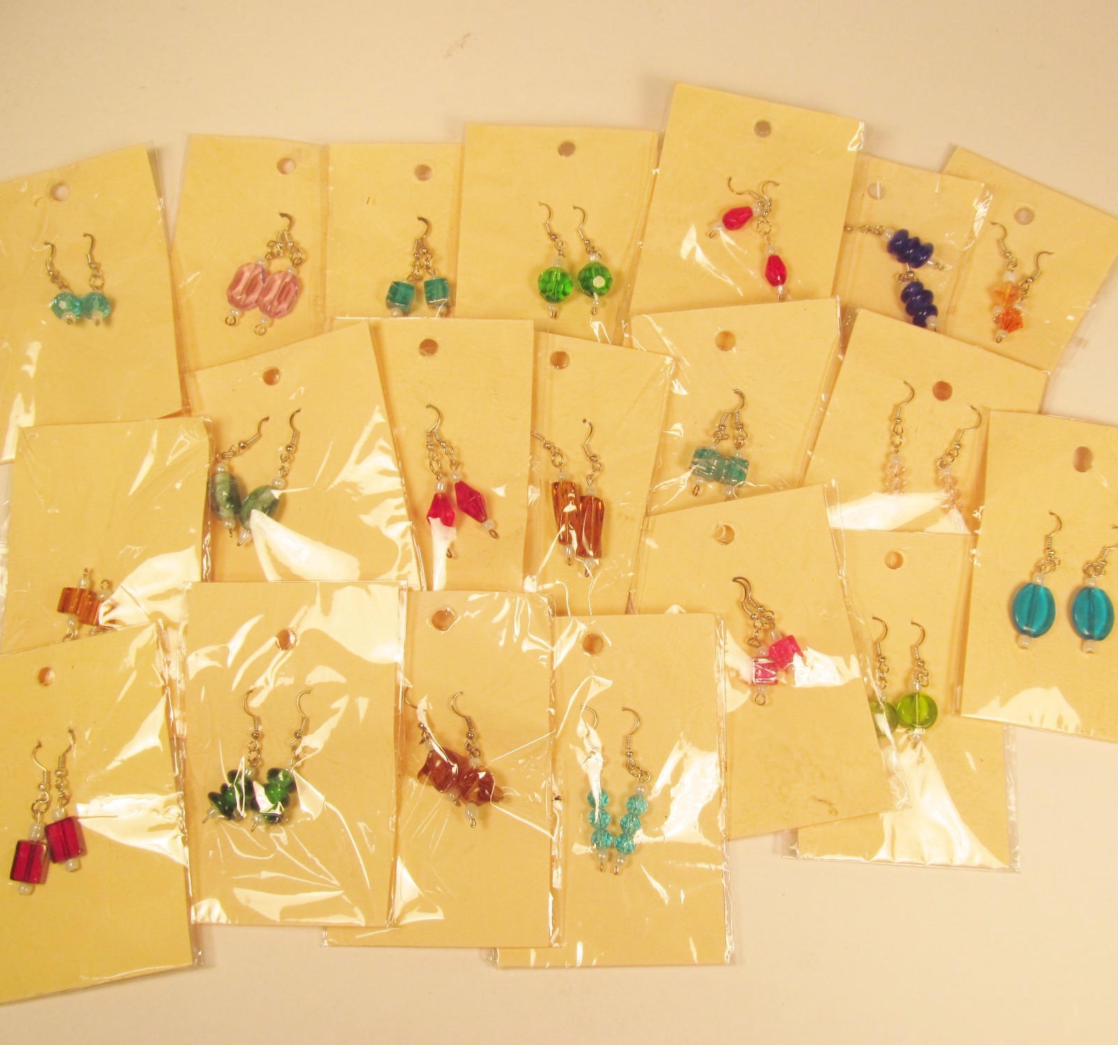 Wholesale Lot 10 PCS Assorted Styles & Colors Handmade Glass Bead Drop Earrings