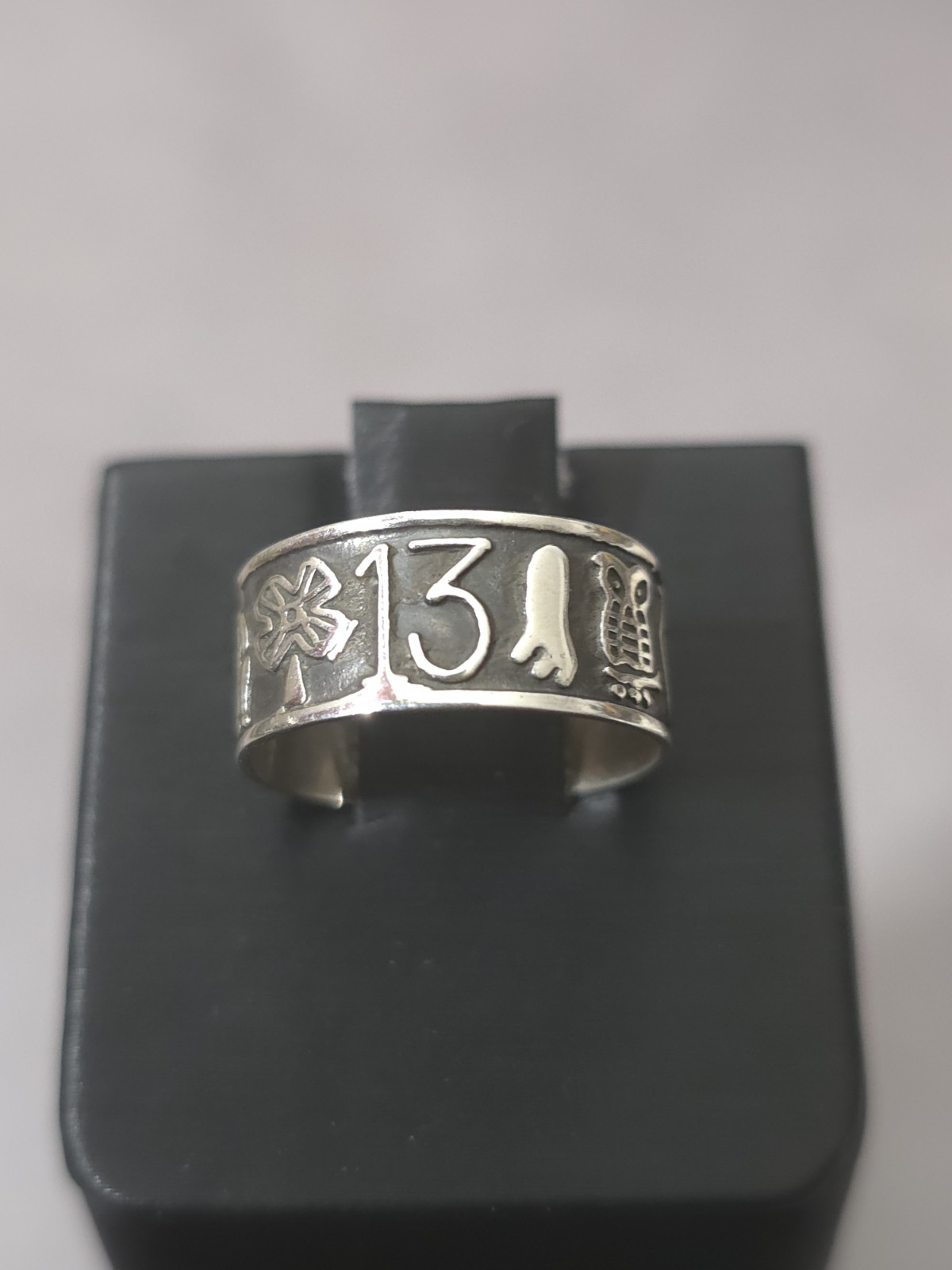 Lucky Silver Ring 925 Size 7.25 Lucky Signs