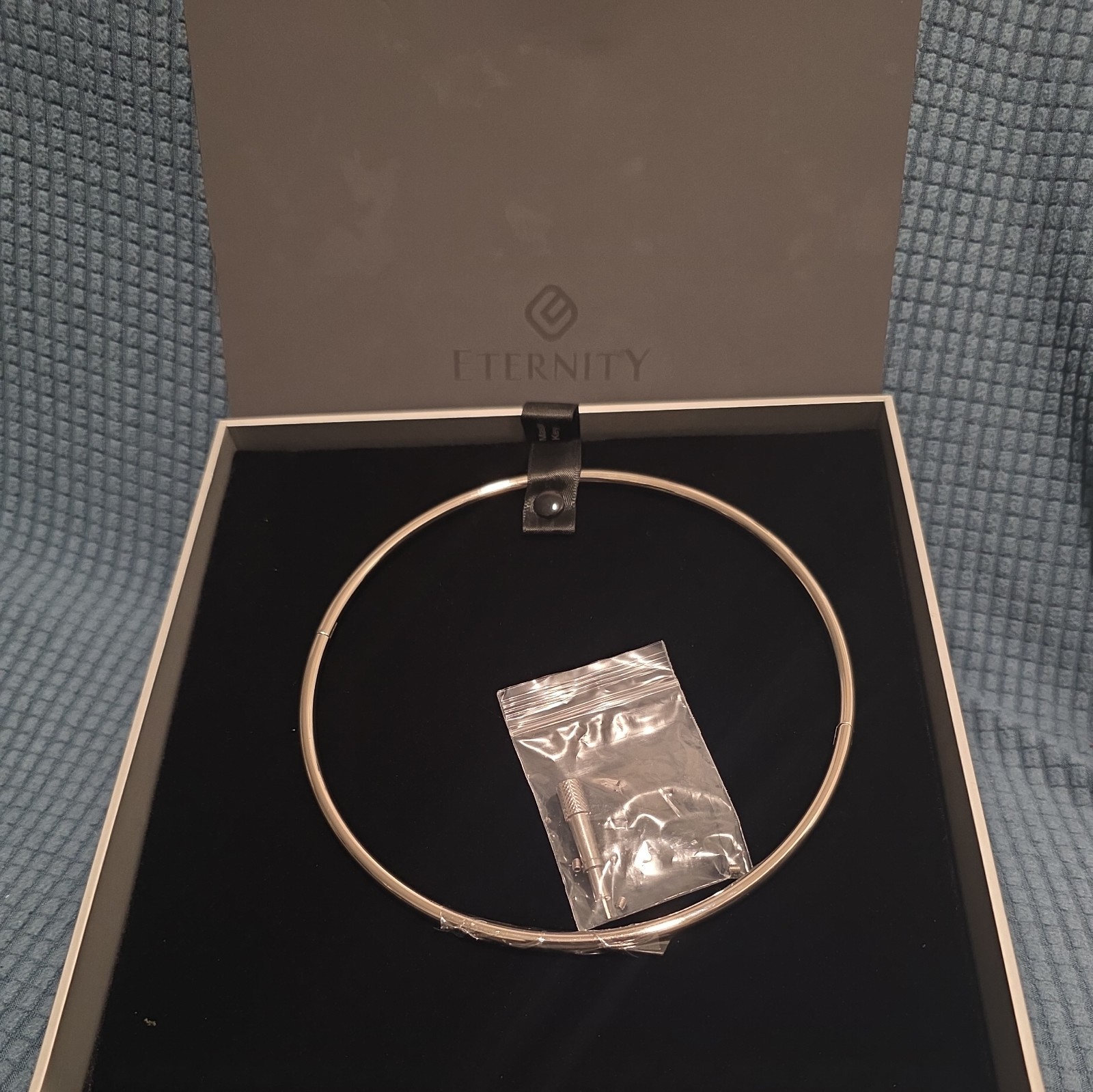 18 Inch 6mm Polished Locking Eternity Collar Titanium With Key