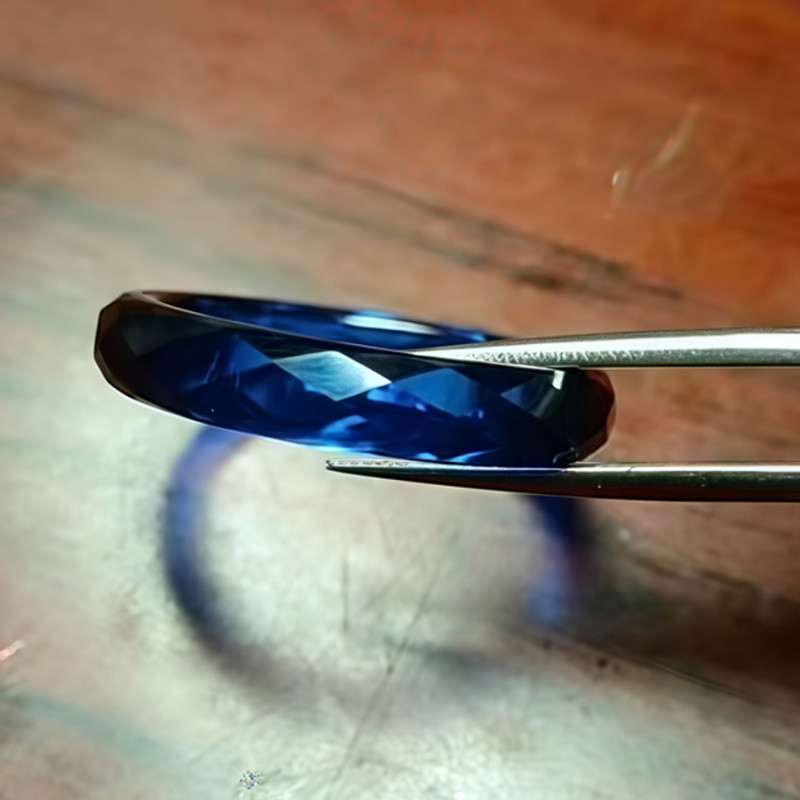 Blue Sapphire High Quality Ring, Lab-Created AAAA+ Corundum Sapphire Ring