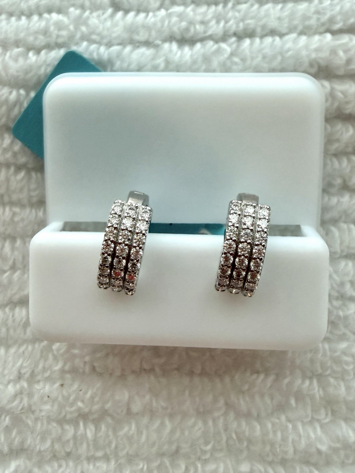 $249 Moissanite Huggie Earrings 0.60 CTW VVS/D Color 925 Sterling Silver NEW