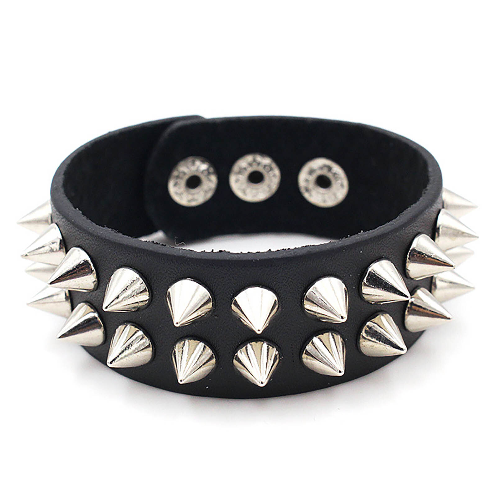 Unisex Adults Wristband Sexy Rock Cuff Durable Bracelet Button Closure Vintage