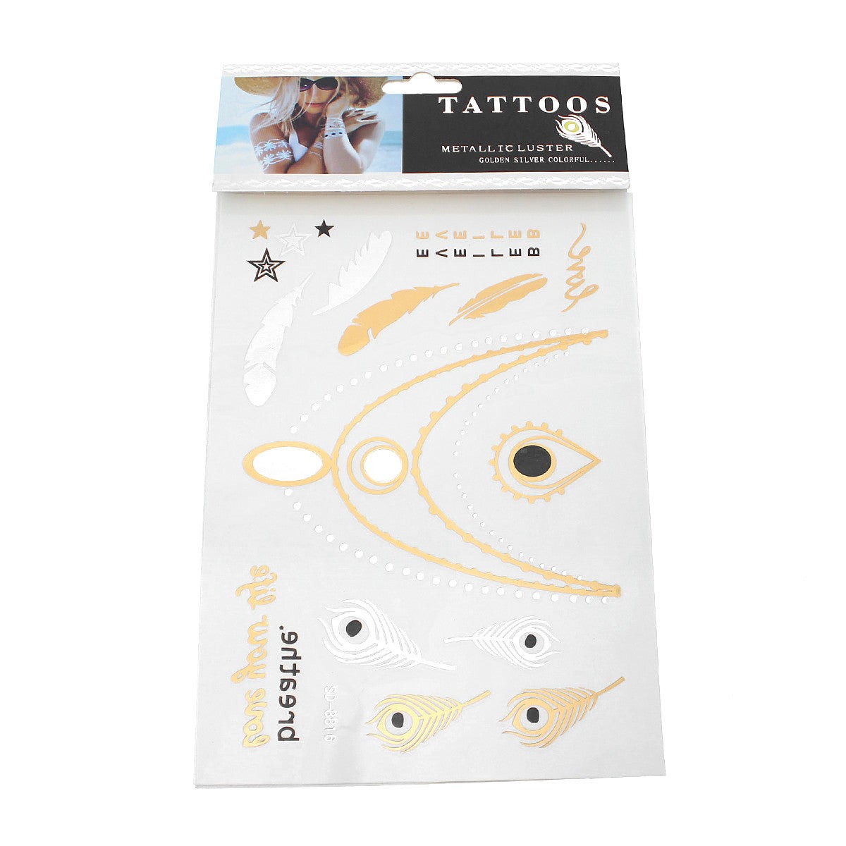 Sexy Sparkles Metallic Waterproof Temporary Tattoo Sticker Body Art Metallic Col