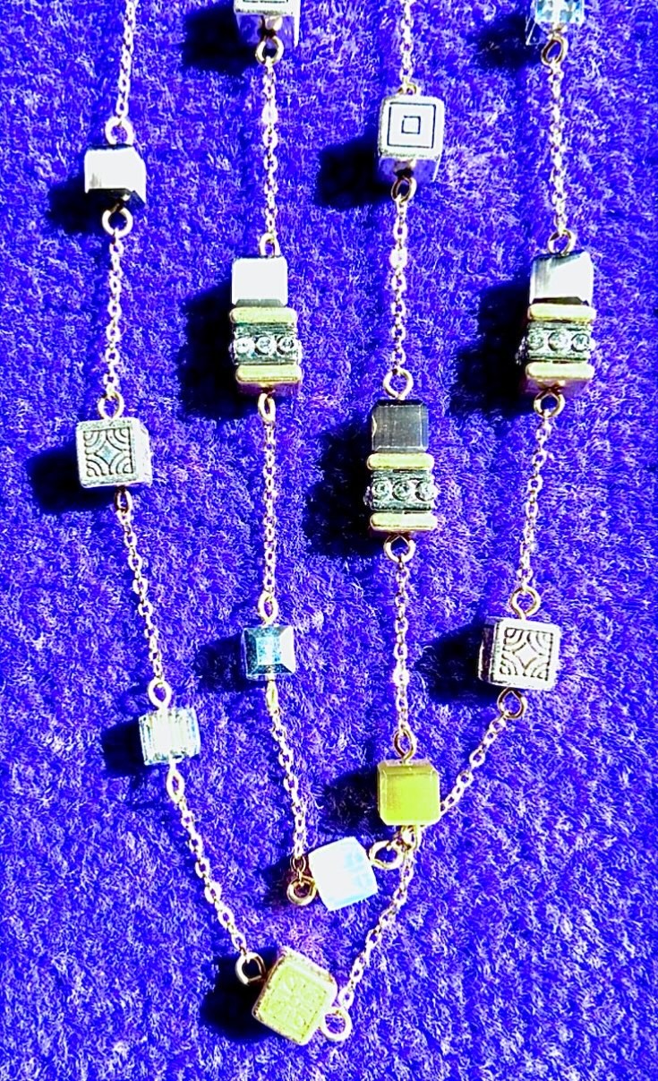 BRIGHTON SILENT CODE OPALESCENT+IRIDESCENT CRYSTAL LONG STATION NECKLACE VG✨$102