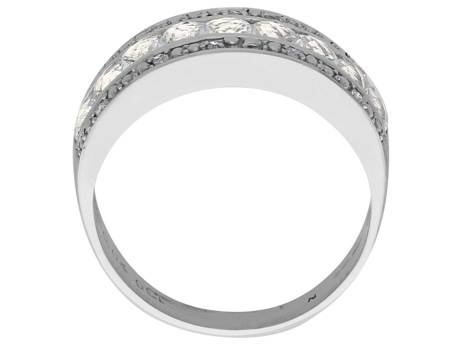 Contemporary, Diamond and 1.62 Ct Topaz 9k White Gold Ring – Size 6.5