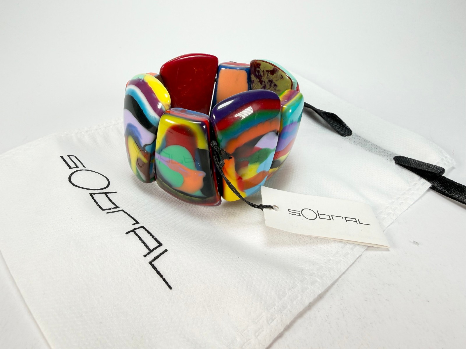 Sobral – Multi-Colour “Rimla” K Elasticated Resin Bracelet ( 004498 )