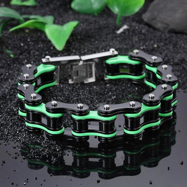 Mens Bracelets Biaker Motorcycle Chain Link Bracelet Punk Stainless Steel Gift