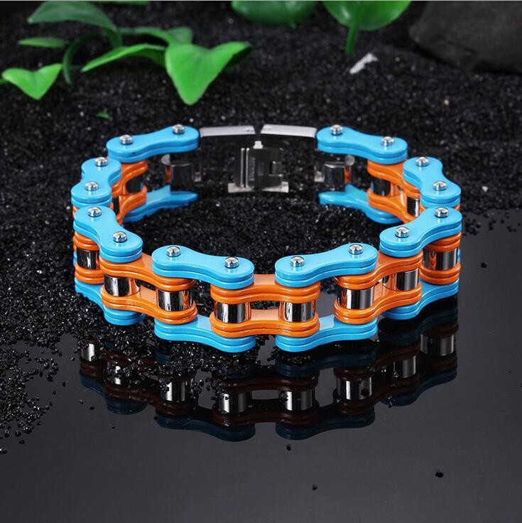 Mens Bracelets Biaker Motorcycle Chain Link Bracelet Punk Stainless Steel Gift