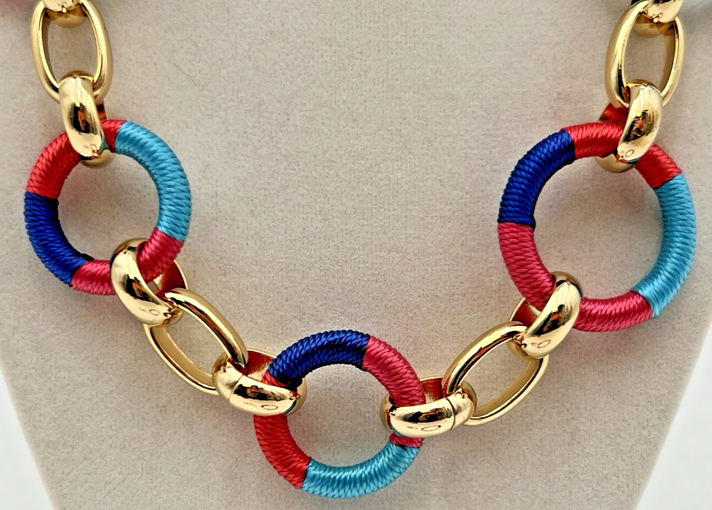 TALBOTS WRAPPED LINKS NECKLACE, BANGLE BRACELET & PIERCED HOOP EARRINGS NWT