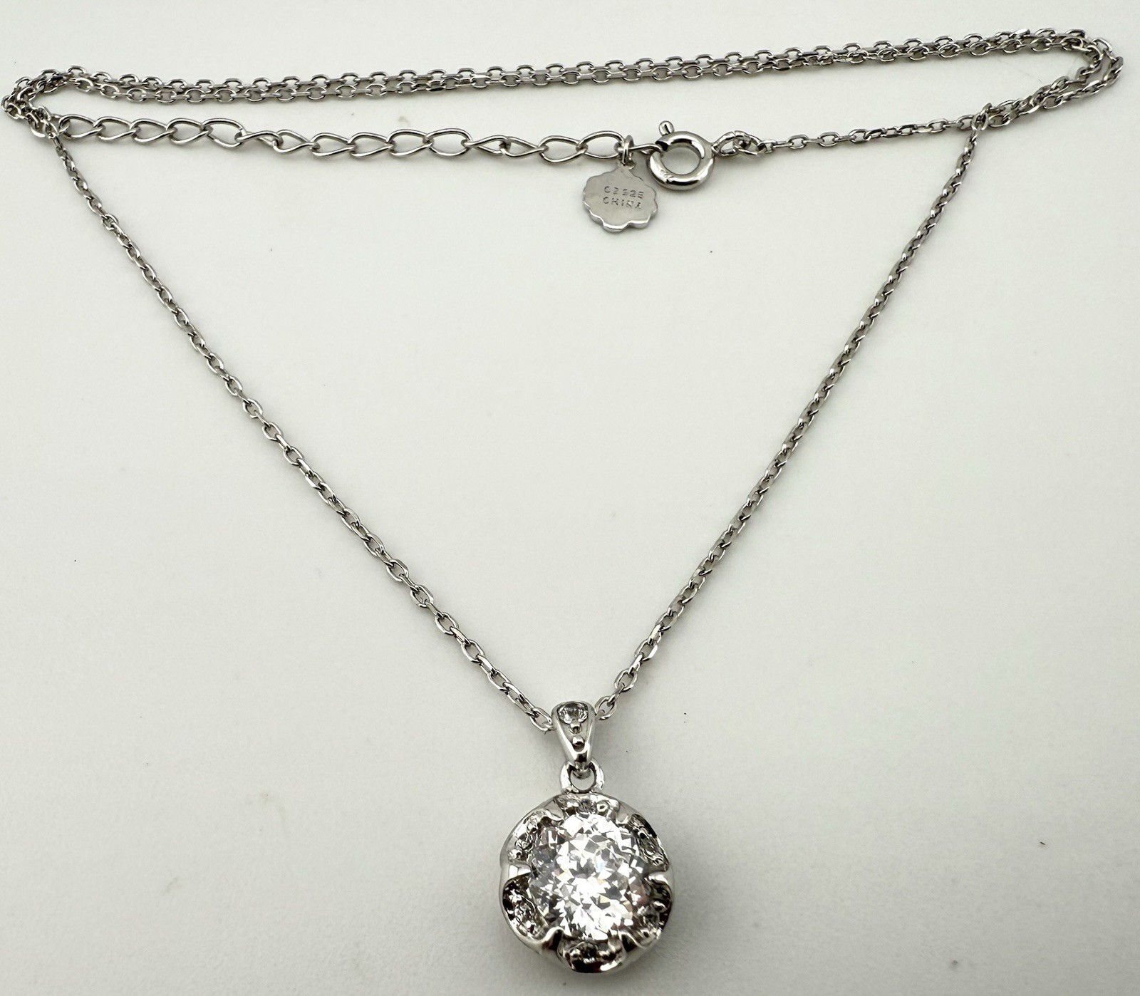 TACORI IV 925 STERLING SILVER CUBIC ZIRCONIA 18” NECKLACE K250B