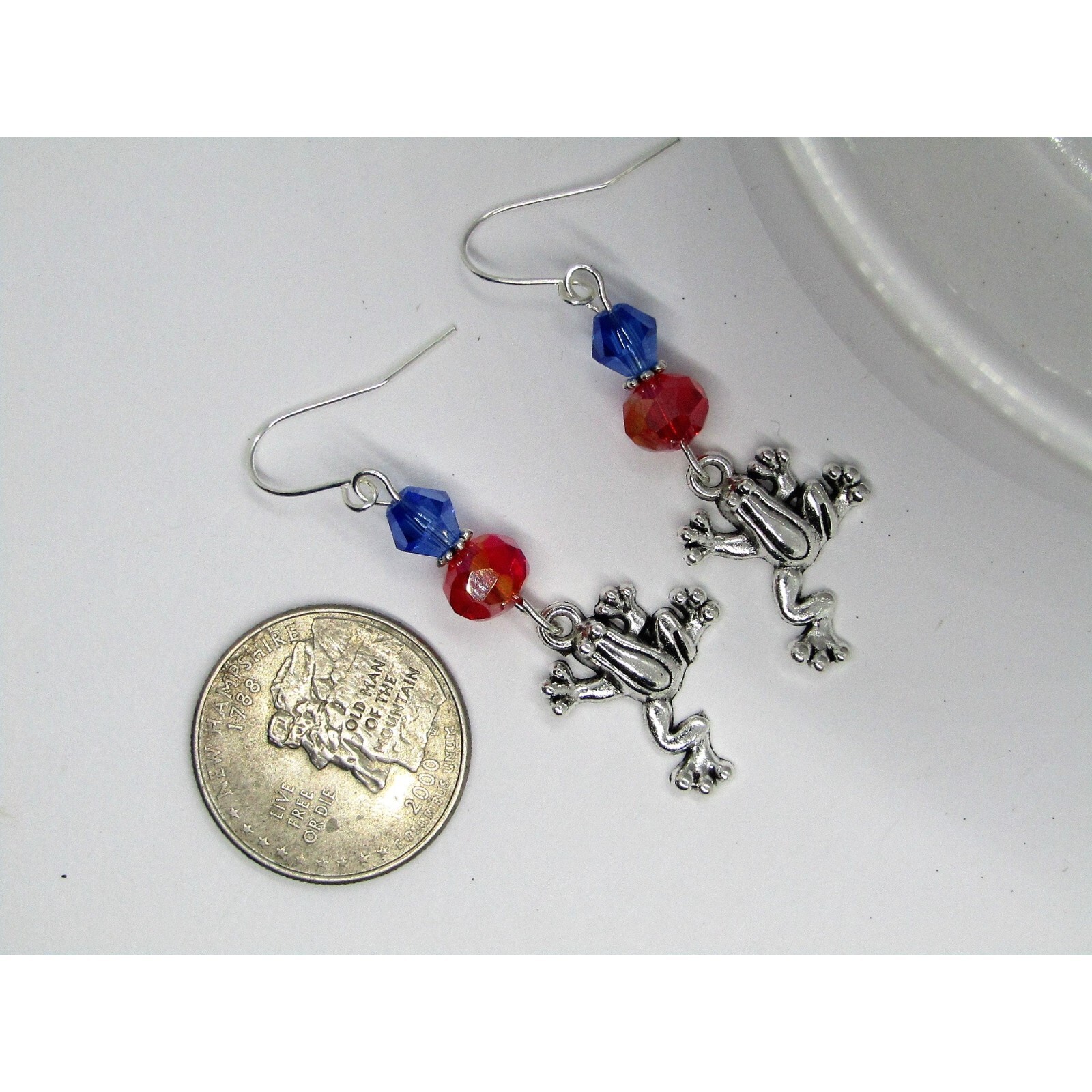 Frog Charm Dangle Earrings Handmade Earrings Gift For Her Minimalist Jewelry