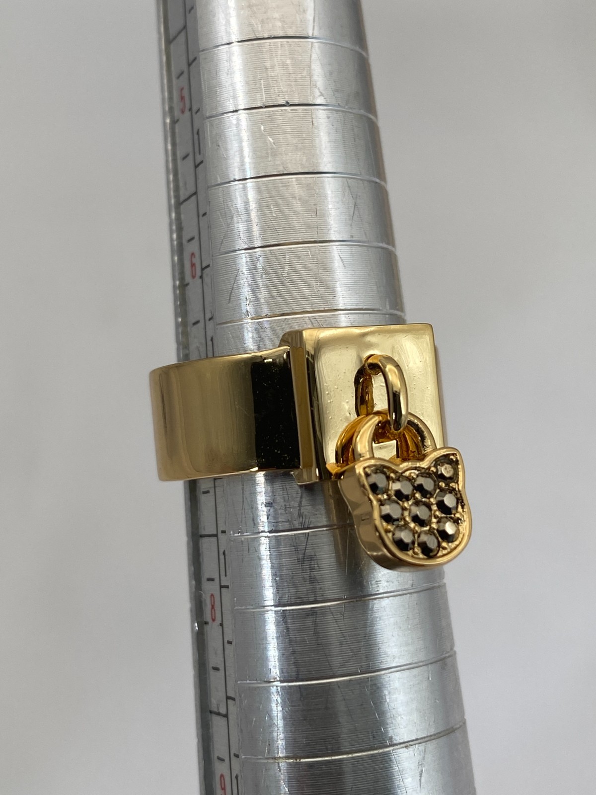 Karl Lagerfeld Choupette Lock Ring with Crystal from Swarovski – size medium