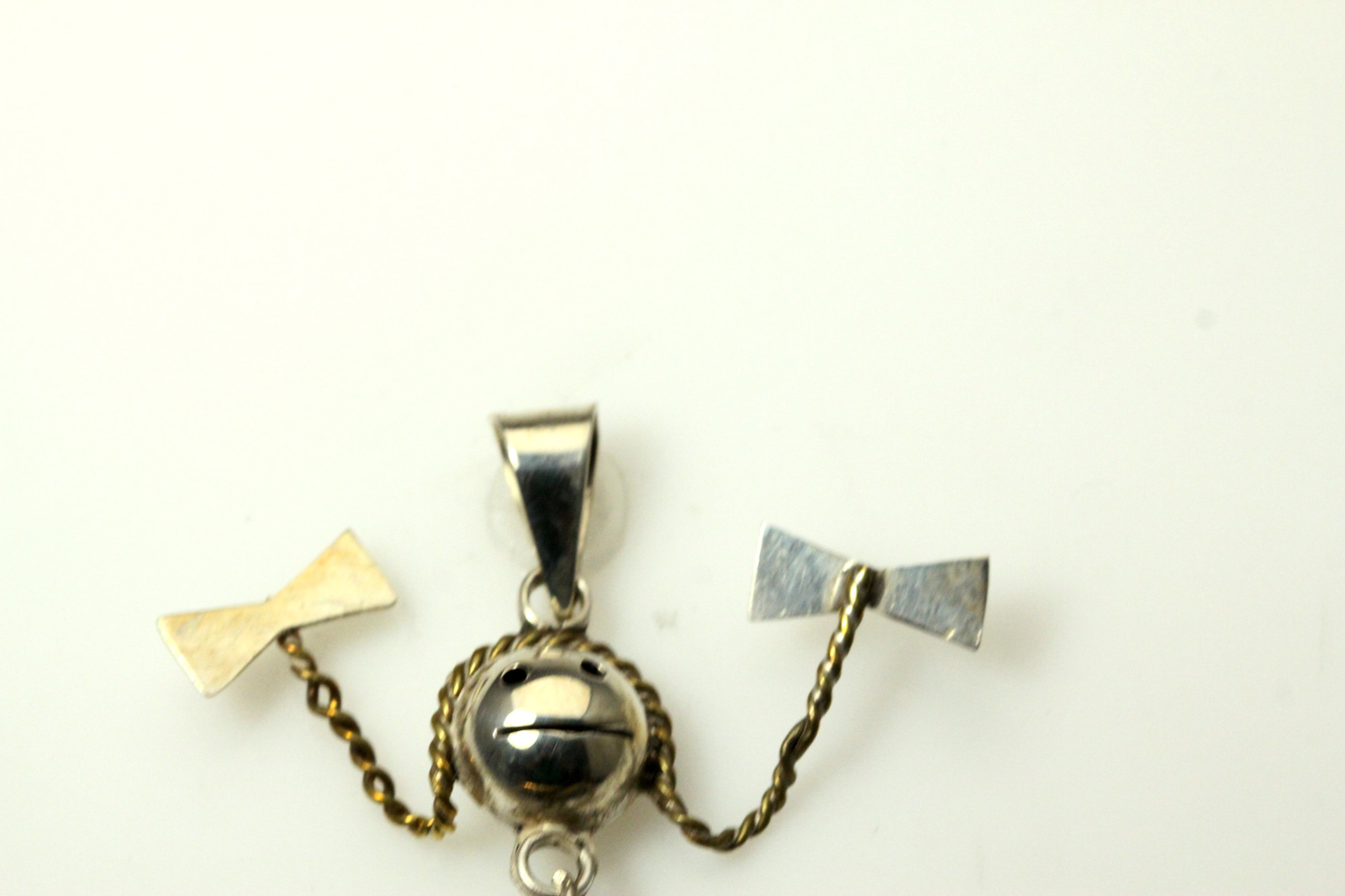 Vintage 925 Sterling Silver & Brass Large Girl Pendant 10.2 Grams (PEN5634)