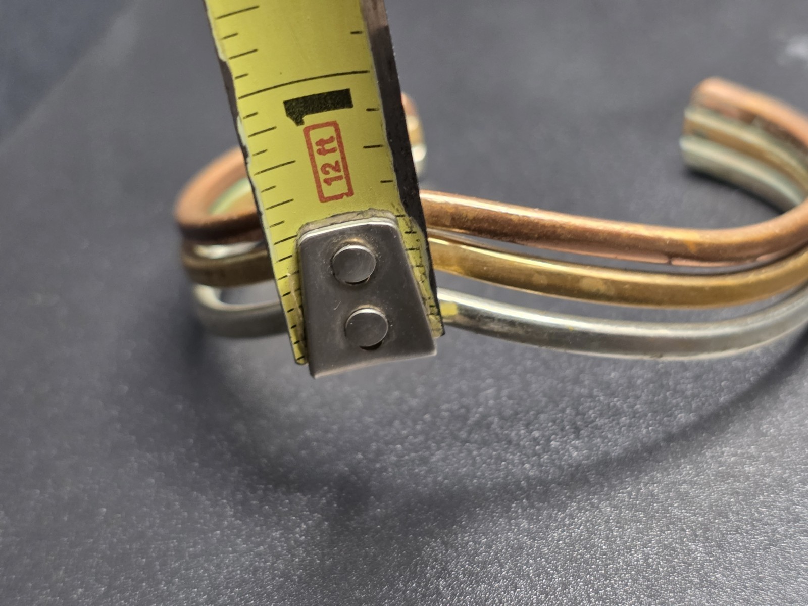 Vintage Sergio Lub Brass Copper Aluminum Hand Made In California Cuff Bracelet