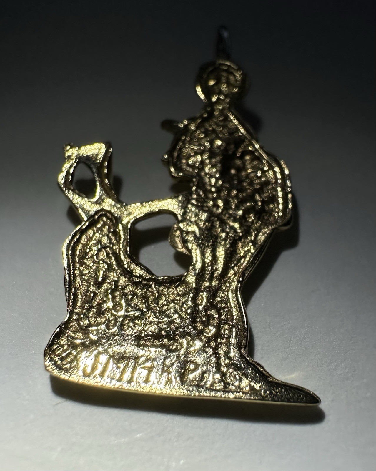 14k Gold Egyptian Woman Charm Pendant 40s 50s Era