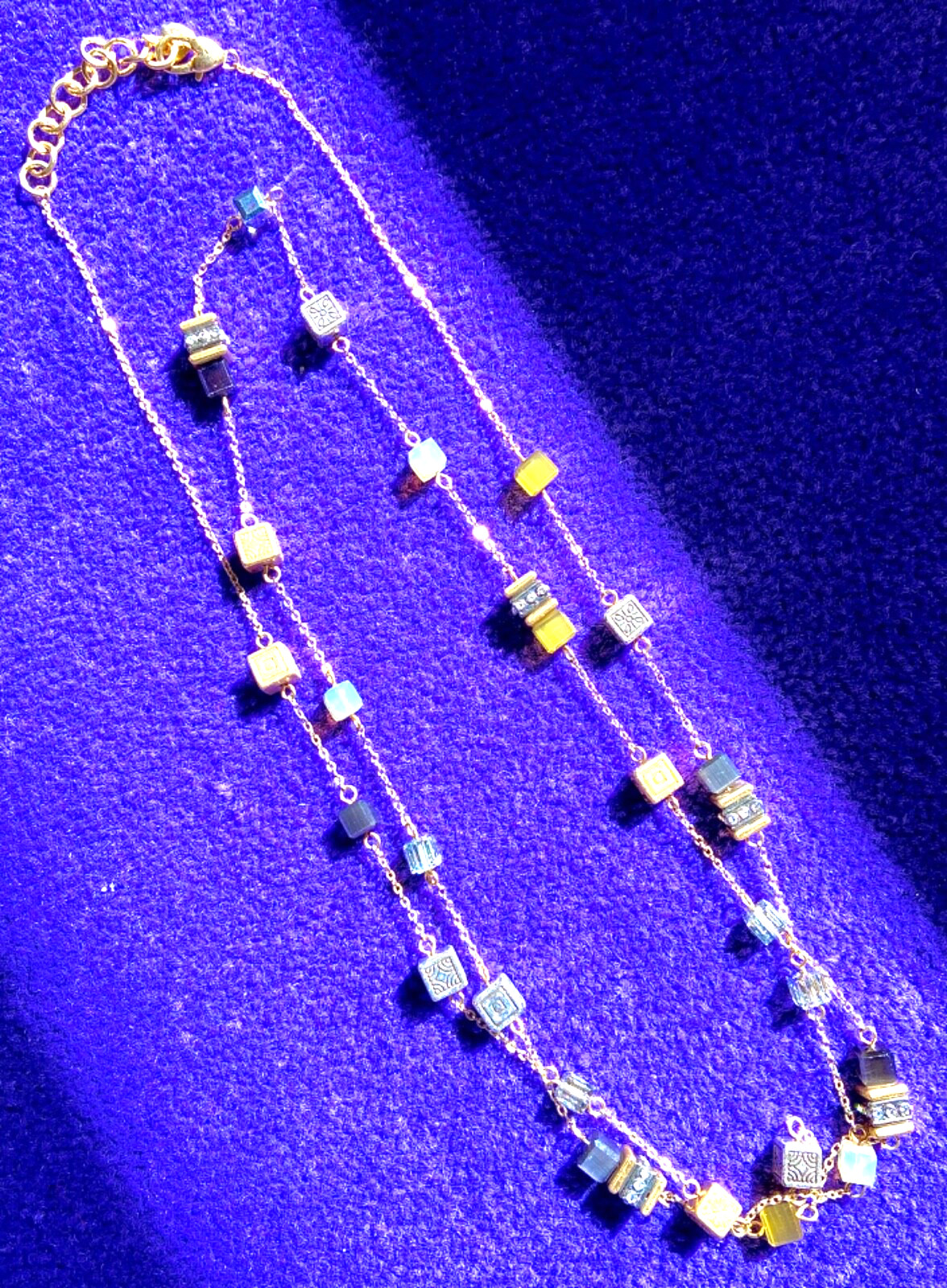 BRIGHTON SILENT CODE OPALESCENT+IRIDESCENT CRYSTAL LONG STATION NECKLACE VG✨$102
