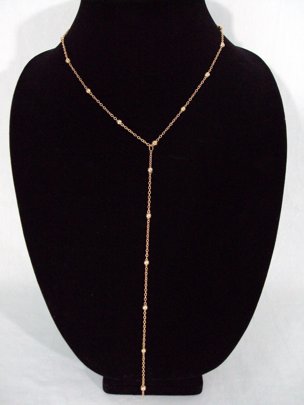 Dainty Silver Gold Choker Lariat Necklace Bead Station Y Drop Chain Simple New
