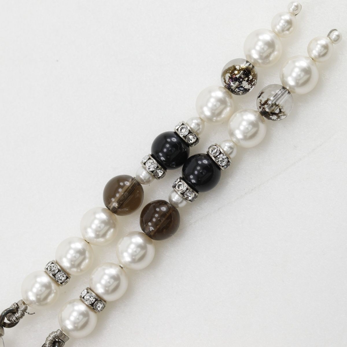 CHANEL Coco Mark Pearl Rhinestone Long Earrings Unspecified Color One Size Used