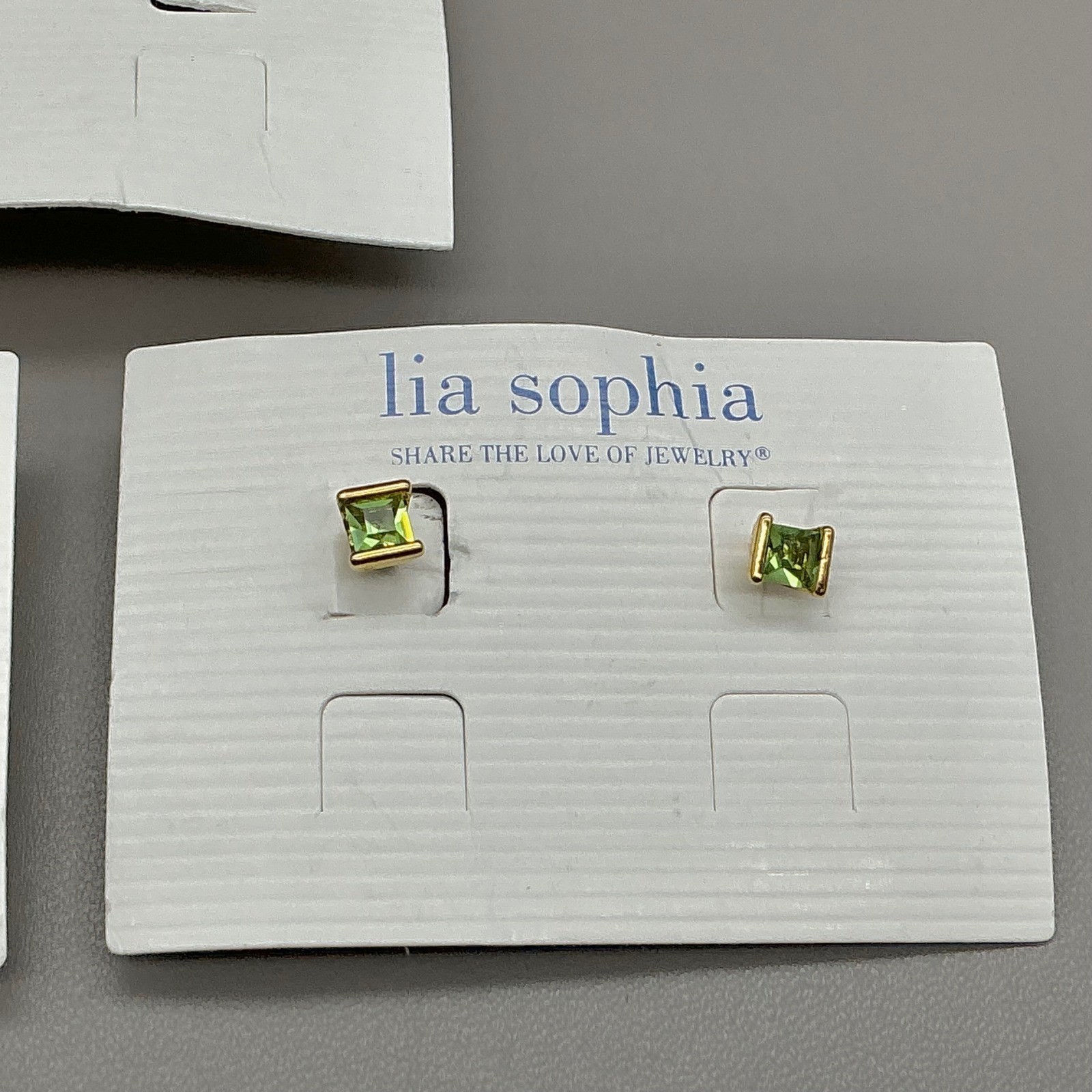 Lia Sophia Earrings Womens Gold Silver Tone Pink Green Stud Set 0.25 Inch