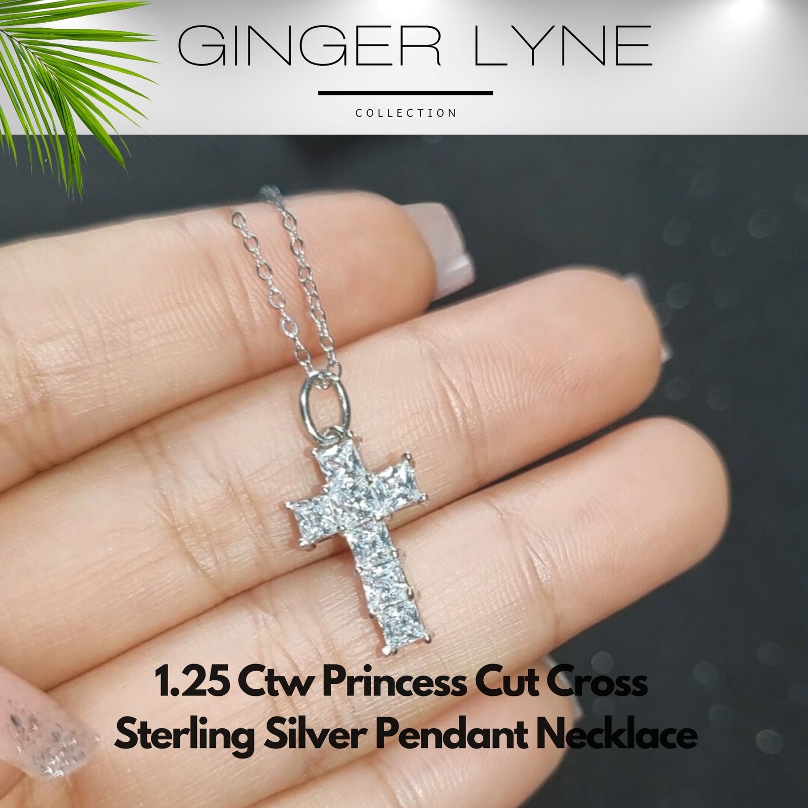 Cross Necklace for Women by Ginger Lyne Collection Sterling Silver Cross Pendant
