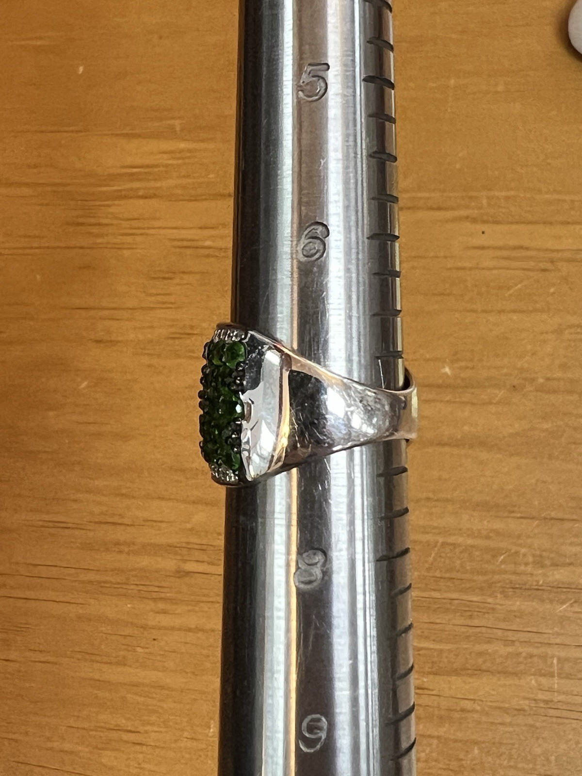 Green Chrome Diopside Sterling Silver JTV Ring Wide Band