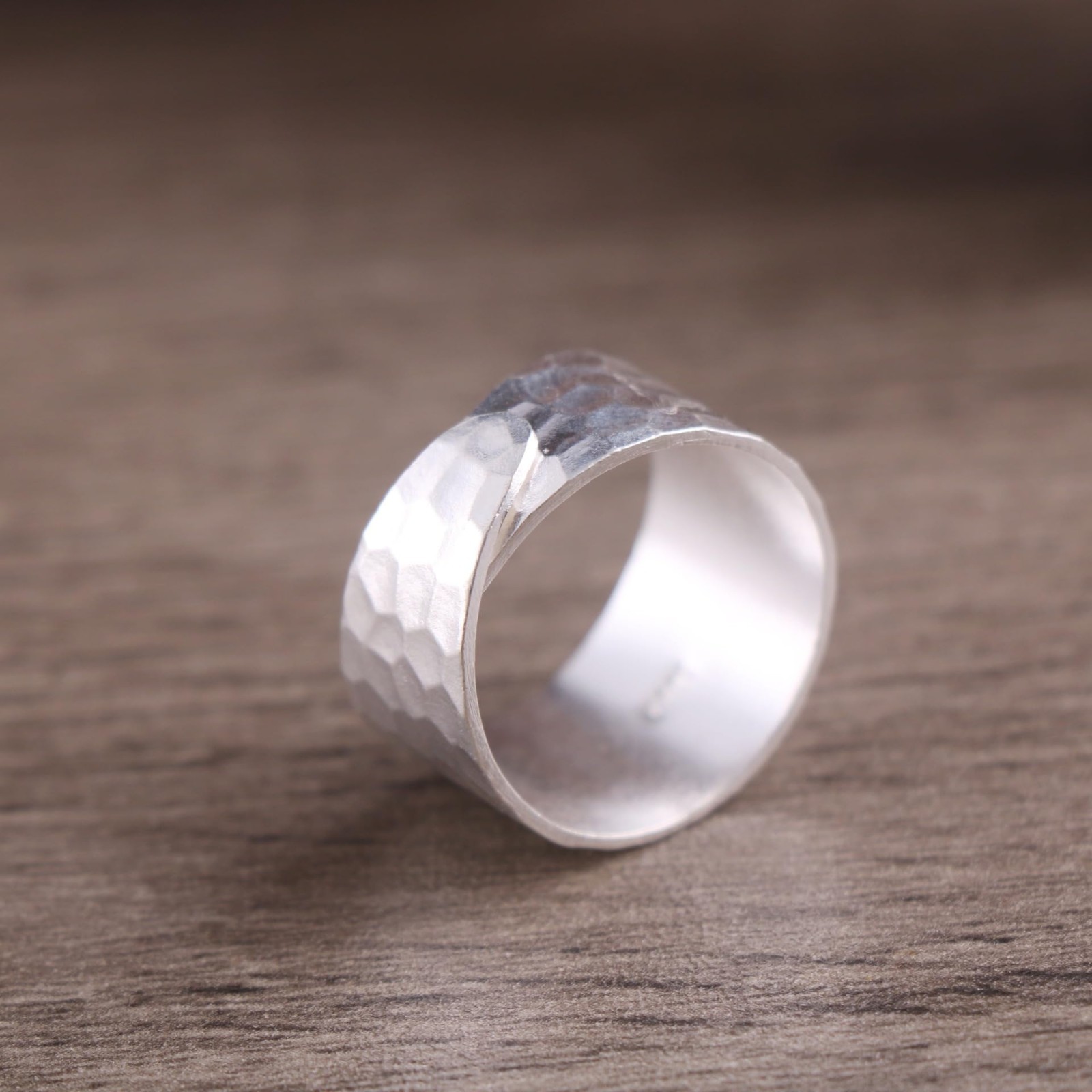 925 sterling silver wide ring, handcrafted, retro Bohemian style