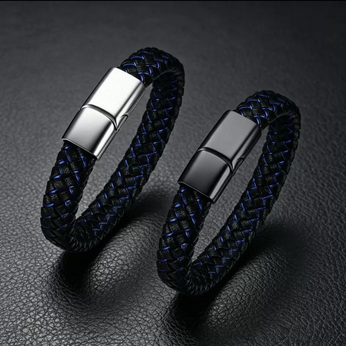 Medical Alert Men Bracelet Cuff Bangle Free Personalized Engrave Braided Leather