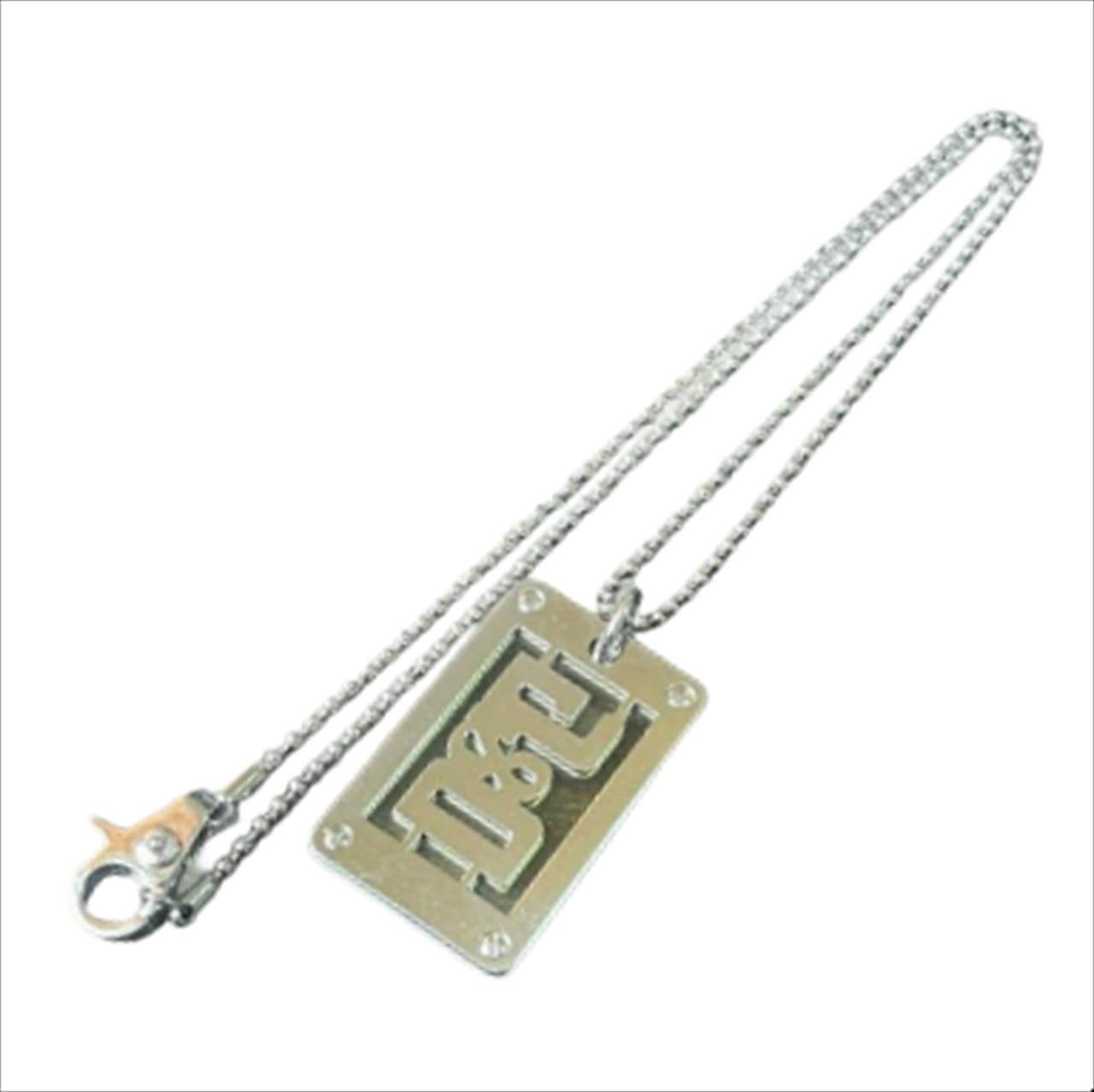 Dolce & Gabbana Necklace Dog Tag Pendant Silver-tone Logo Length: 23.6 in.