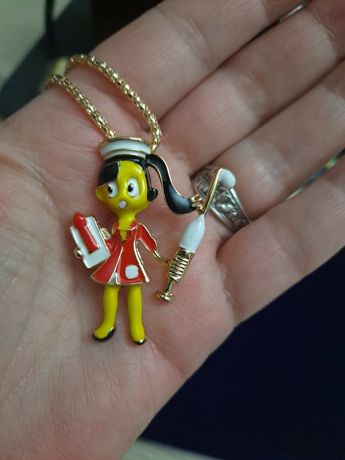 New enamel nurse pendant necklace