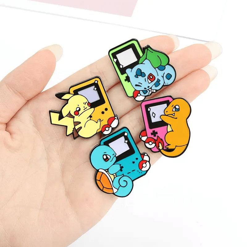 Pokemon Gameboy Console Enamel Pin Badges Pikachu,Squirtle,Bulbasaur,Charmander