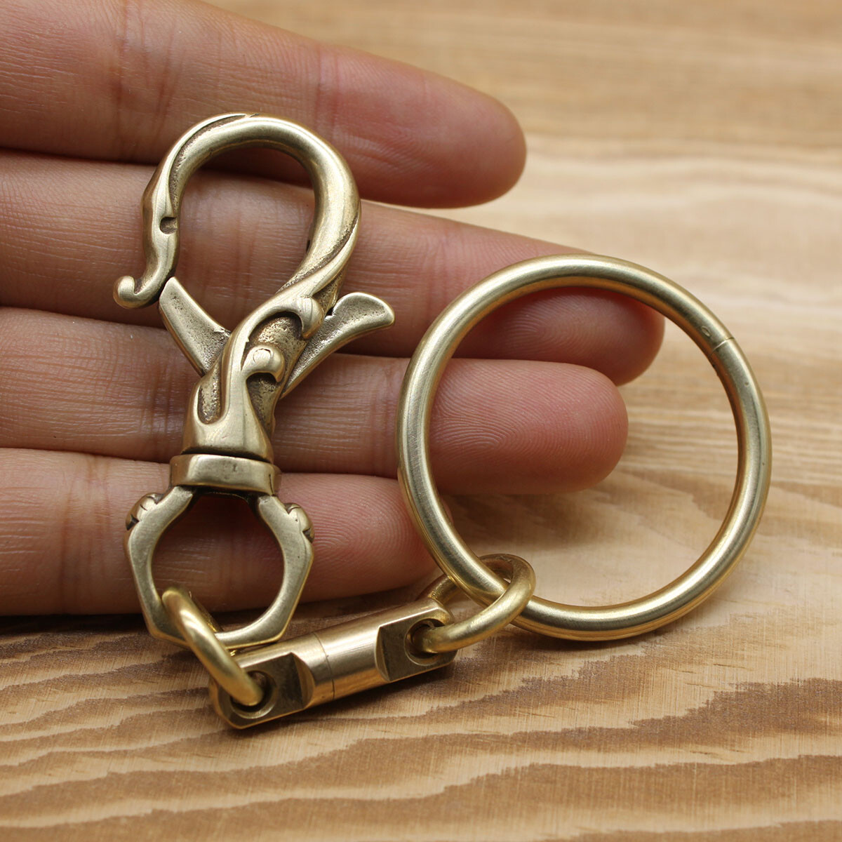 Solid Brass Keychains Pants Clip Hook Bag Hook Handmade Car EDC Keychains