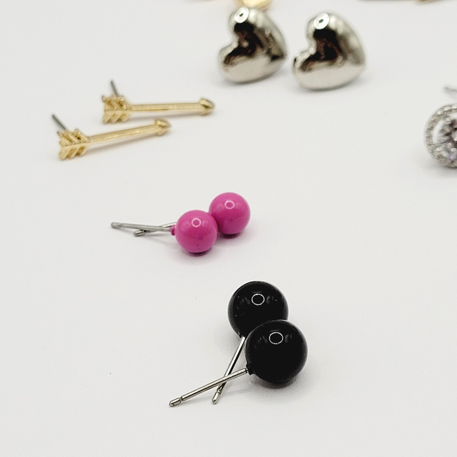 10 Pair Stud Mixed Material Tone Color Modern Pierced Earrings