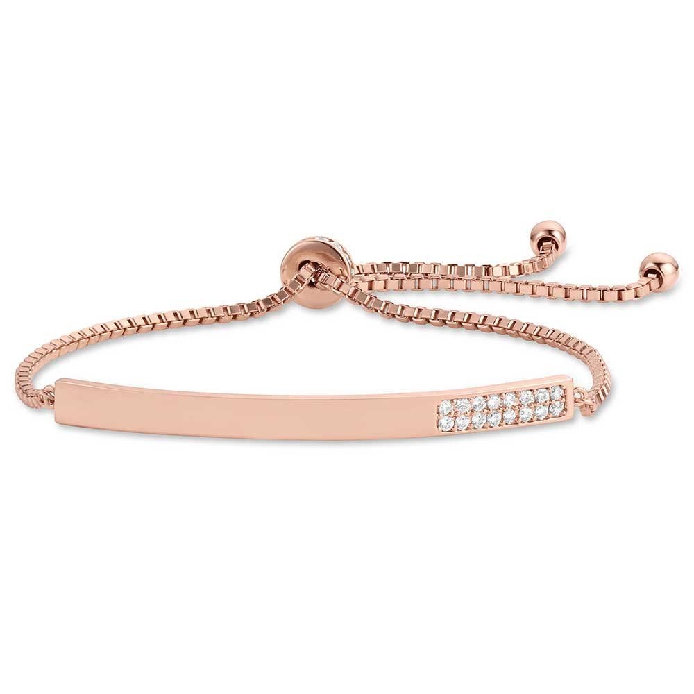 Montana Silversmiths Rose Saloon Bar Rose Gold Crystal Adjustable Bracelet
