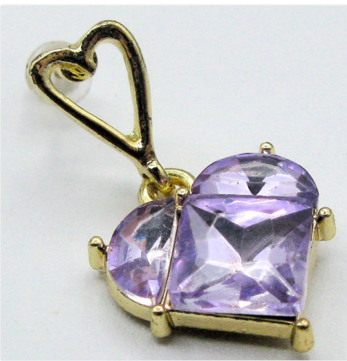 Elegant Lavender Heart Crystal Necklace & Earrings Set, Romantic Pastel Gift