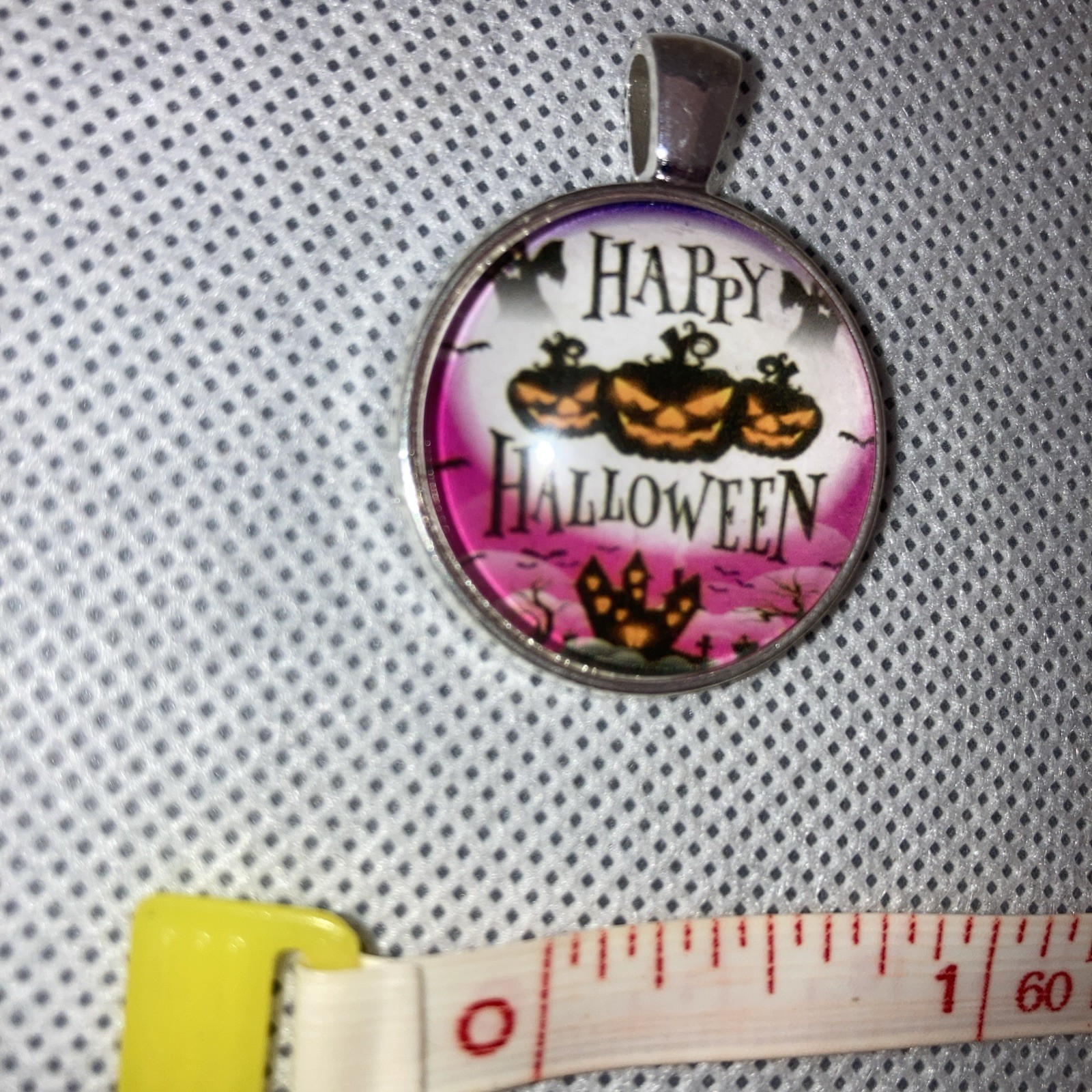 HAPPY HALLOWEEN ROUND PENDANT NECKLACE Jewelry Gift