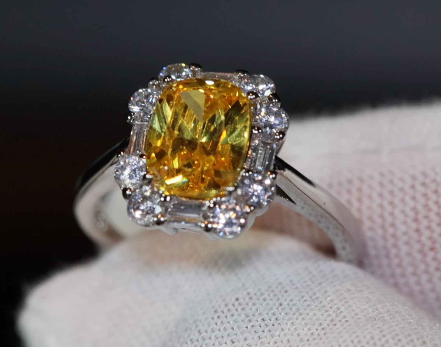 Yellow Oval Diamond Ring | Yellow Diamond Ring | Womens Yellow Diamond Ring