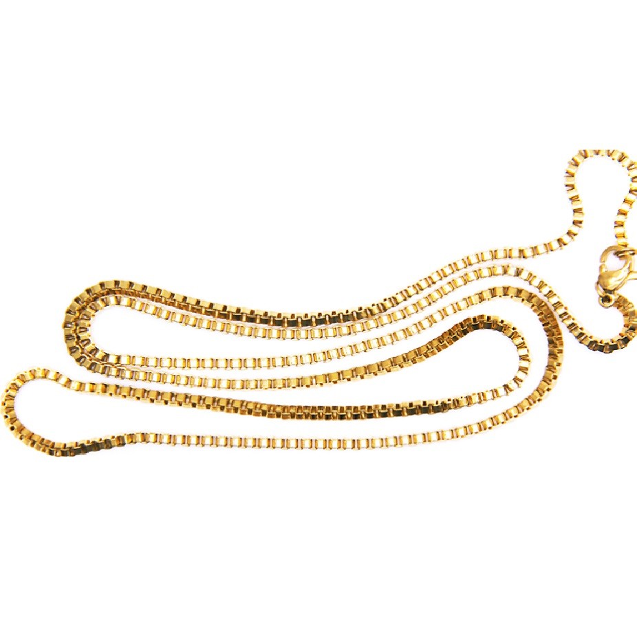 Unisex Genuine 18K Yellow Gold Filled 26 inch 1.2mm Italian Box Chain Necklace